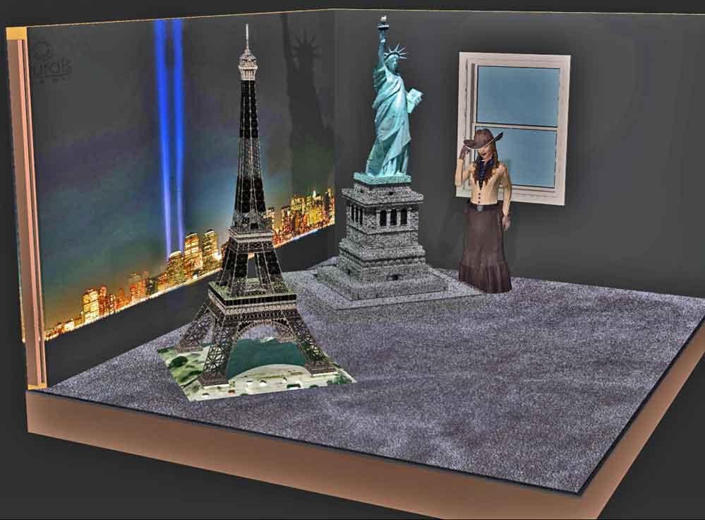 scenic wallpaper murals. new york wall mural with monuments from 3d warehouse.